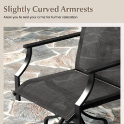 Patio Rotating Dining Chairs Set Of 2 Patio Chairs Outdoor Bistro Chairs - thumbnail 5