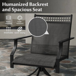 Patio Rotating Dining Chairs Set Of 2 Patio Chairs Outdoor Bistro Chairs - thumbnail 4