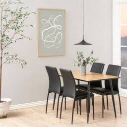 Furniture To Go Wilma Dining Table With Oak Top & Black Legs - thumbnail 3