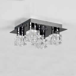 Valuelights Modern Black Chrome Ice Cube 5 Way Flush Ceiling Spotlight - Complete 3W G9 Led Light Bulbs 3000K Warm White - thumbnail 3