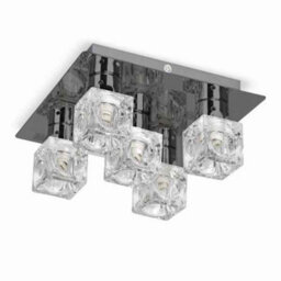 Valuelights Modern Black Chrome Ice Cube 5 Way Flush Ceiling Spotlight - Complete 3W G9 Led Light Bulbs 3000K Warm White
