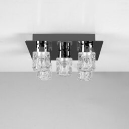 Valuelights Modern Black Chrome Ice Cube 5 Way Flush Ceiling Spotlight - Complete 3W G9 Led Light Bulbs 3000K Warm White - thumbnail 4