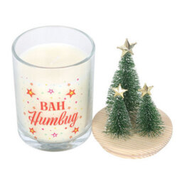 Bah Humbug Orange & Clove Glass Candle With Tree - thumbnail 3
