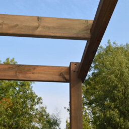 Rutland County Garden Furniture Wall Mounted Box Pergola - L360 X W360 X H270 Cm - Rustic Brown - thumbnail 5