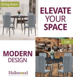 Hallowood Furniture Finley Small Round Dining Table In Black Finish With 4 Light Grey Faux Leather Chairs - thumbnail 6