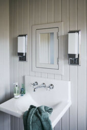 Stylish Ip44 Wall Light With Opaque Glass And Led Bulb - Polished Chrome Finish - thumbnail 2
