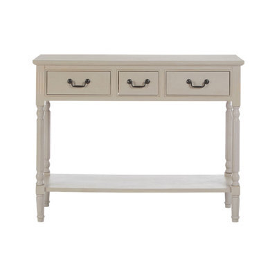 Orsina Grey Console Table For Hallway, Pine Wood  Wood Table For Home Décor With 3 Drawers - image 1
