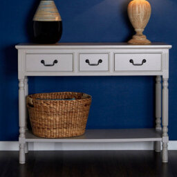 Orsina Grey Console Table For Hallway, Pine Wood  Wood Table For Home Décor With 3 Drawers - thumbnail 6