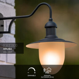 Lucide Aruba Outdoor Hanging Lantern Wall Light Black - thumbnail 2