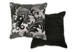Swirls Cushion Cover In Black Silver - thumbnail 1