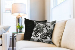 Swirls Cushion Cover In Black Silver - thumbnail 2