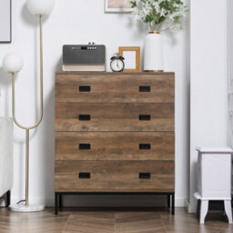 Homcom Chest Of Drawers, 4 Drawer Unit Storage Chest Bedroom Living Room - thumbnail 7