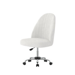 White Swivel Makeup Vanity Chair Adjustable Desk Chair For Bedroom Home Office - thumbnail 4