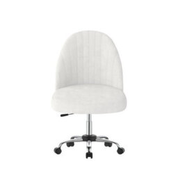 White Swivel Makeup Vanity Chair Adjustable Desk Chair For Bedroom Home Office - thumbnail 1