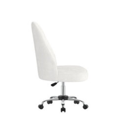 White Swivel Makeup Vanity Chair Adjustable Desk Chair For Bedroom Home Office - thumbnail 5