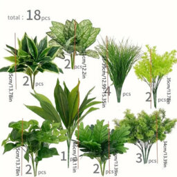 18 Pack Artificial Green Plants, Simulated Persian Grass Wall Decoration Materials, Simulated Plants - thumbnail 2