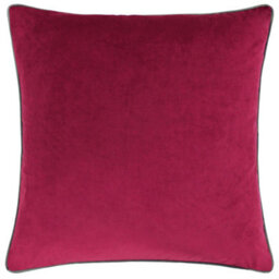 furn. Furn Meridian Velvet Feather Filled Cushion, Cranberry/mocha, 45 X 45Cm - thumbnail 1