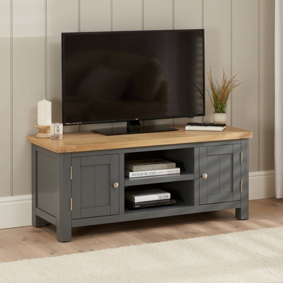 The Furniture Market Marbury Slate Grey Painted Widescreen Tv Unit Stand Up To 60 Tv Size - image 1