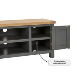 The Furniture Market Marbury Slate Grey Painted Widescreen Tv Unit Stand Up To 60 Tv Size - thumbnail 5