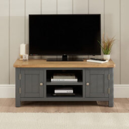 The Furniture Market Marbury Slate Grey Painted Widescreen Tv Unit Stand Up To 60 Tv Size - thumbnail 2