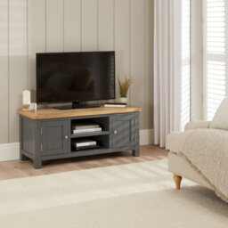 The Furniture Market Marbury Slate Grey Painted Widescreen Tv Unit Stand Up To 60 Tv Size - thumbnail 3