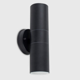 Valuelights Pair Of Black Stainless Steel Outdoor Up/down Wall Lights Ip44 Rated Complete With 5W Gu10 Led Bulbs 3000K Warm White - thumbnail 4