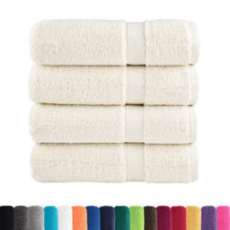 Berkfield Premium Hand Towels Solund 4 Pcs Cream 50X100 Cm 600 Gsm - thumbnail 2