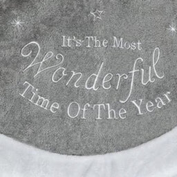 Neel Blue Velvet Christmas Tree Skirts Base Cover For Small Xmas Tree Base, Grey - thumbnail 4