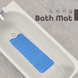 Divchi Shower Bath Mat Non Slip Anti Mould & Mildew With Strong Suction Cups Grip And Drain Holes Blue 40X100Cm - thumbnail 2
