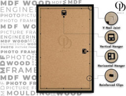 Black Mdf Picture Frame 70X100 Cm Flat Style Mdf, Shatter-Resistant Perspex, Strong Metal Clips, Sawtooth Hanger, Wall Display - thumbnail 3