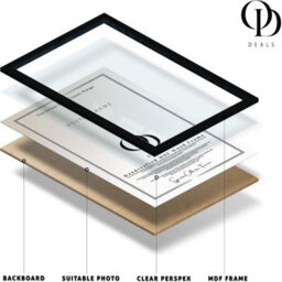 Black Mdf Picture Frame 70X100 Cm Flat Style Mdf, Shatter-Resistant Perspex, Strong Metal Clips, Sawtooth Hanger, Wall Display - thumbnail 2
