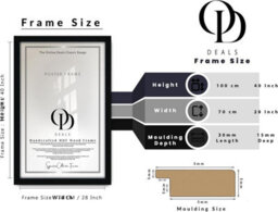 Black Mdf Picture Frame 70X100 Cm Flat Style Mdf, Shatter-Resistant Perspex, Strong Metal Clips, Sawtooth Hanger, Wall Display - thumbnail 4