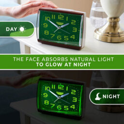 Bergstrom Easy To Read Alarm Clock, Silent Second Hand, No Irritating Ticking, Loud Alarm, Clock Face Absorbs Natural Light To Glow At Night - thumbnail 3