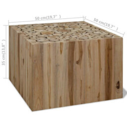 Berkfield Coffee Table Genuine Teak 50X50X35 Cm - thumbnail 6