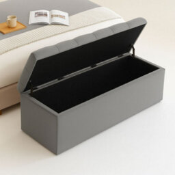 150Cm Chesterfield Ottoman Storage Box, Grey Plush Velvet Upholstered Blanket Box, End Of Bed Bench, Deep Storage Chest - thumbnail 2