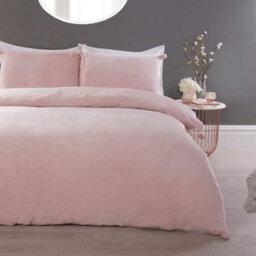 Smart Living Luxurious Pom Pom Fleece Duvet Cover With Pillowcases - thumbnail 1