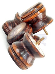 L&F Turned Wood Legs Chestnut Wash 70mm High Set Of 4 Replacement Furniture Bun Feet Settee Chairs Sofas Footstools M10 Shn215 - thumbnail 3