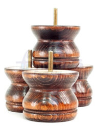 L&F Turned Wood Legs Chestnut Wash 70mm High Set Of 4 Replacement Furniture Bun Feet Settee Chairs Sofas Footstools M10 Shn215 - thumbnail 4