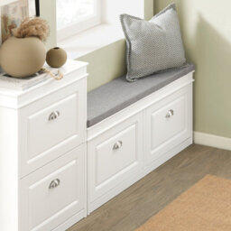 Sobuy Fsr64-W,shoe Storage Bench Hallway Narrow Shoe Rack Shoe Cabinet With Seat Cushion 2 Flip-Drawer,white,d24Xw104 X H52Cm - thumbnail 9