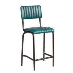 Dore Mid Bar Stool - Ribbed - Lascari Vintage Teal - thumbnail 1