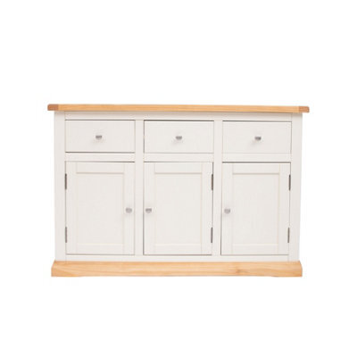 Cabinet Bits Trevi Off White 3 Drawer 3 Door Sideboard Chrome Knob - image 1