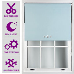 Furnished Triple Diamond Blackout Blind Free Cut Service - Duck Egg Blue (W)120Cm X (L)165Cm - thumbnail 1