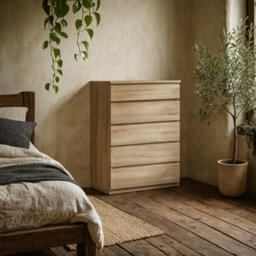 Wyld Haus Copenhagen Natural Oak-Effect 5-Drawer Handleless Chest Of Drawers - thumbnail 1