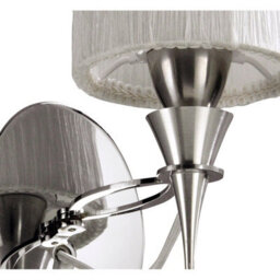 Luminosa Lighting Luminosa Lucca Wall Lamp Switched 1 Light E27, Polished Chrome With White Shade & Clear Crystal - thumbnail 5