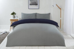 Brights Reversible Duvet - Navy / Grey - thumbnail 2