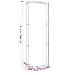 Walplus Firewood Rack Matt Black 110X28X312 Cm Steel - thumbnail 6