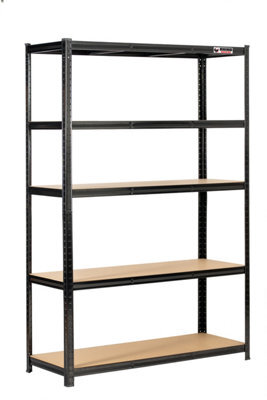 Rhino Racking 3 Bays - 180 X 120 X 45Cm - Black - 5 Tier Boltless Heavy Duty Garage Shelving Unit - 1000Kg Load Weight - image 1