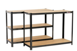 Rhino Racking 3 Bays - 180 X 120 X 45Cm - Black - 5 Tier Boltless Heavy Duty Garage Shelving Unit - 1000Kg Load Weight - thumbnail 6