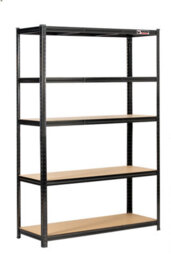 Rhino Racking 3 Bays - 180 X 120 X 45Cm - Black - 5 Tier Boltless Heavy Duty Garage Shelving Unit - 1000Kg Load Weight - thumbnail 1