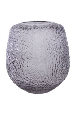 Orsina Colbie Medium Embossed Grey Glass Vase - image 1